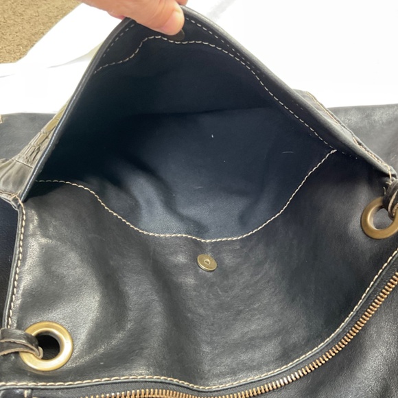 Black Leather Tote by Arnold Churgin - Picture 9 of 13